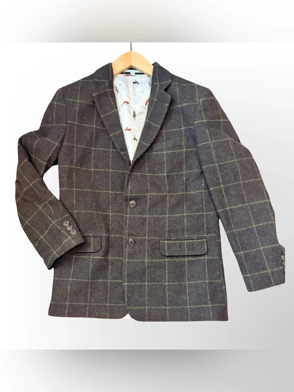 Class Club Gold Label Boys Wool Blend Blazer 14/16 | Windowpane Plaid